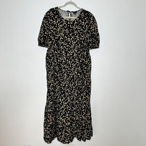 Who What Wear Floral Puff Sleeve Linen Blend Maxi Dress Size XXL NWOT - Picture 3 of 9
